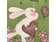 SOME BUNNY LOVES YOU Rabbit with Hearts Mixed Media Art Print